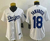 Women's Los Angeles Dodgers #18 Yoshinobu Yamamoto White Stitched Cool Base Nike Jersey,baseball caps,new era cap wholesale,wholesale hats